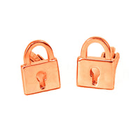 Locks in Rose Gold and Silver Cufflinks - Marzthomson M-Cufflinks.com.sg