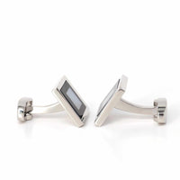 MOP Cufflinks Black and White square-Classic Cufflinks-MarZthomson-Cufflinks.com.sg