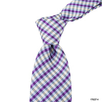 MarZthomson 8cm Gingham Checks Tie in Purple, Grey and Yellow A-Cufflinks.com.sg | Neckties.com.sg