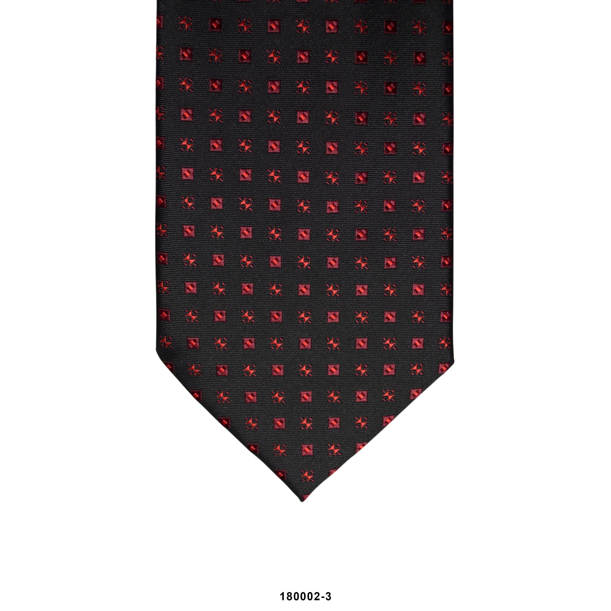 MarZthomson 8cm Red Square Motif Detail Woven Tie J-Cufflinks.com.sg | Neckties.com.sg