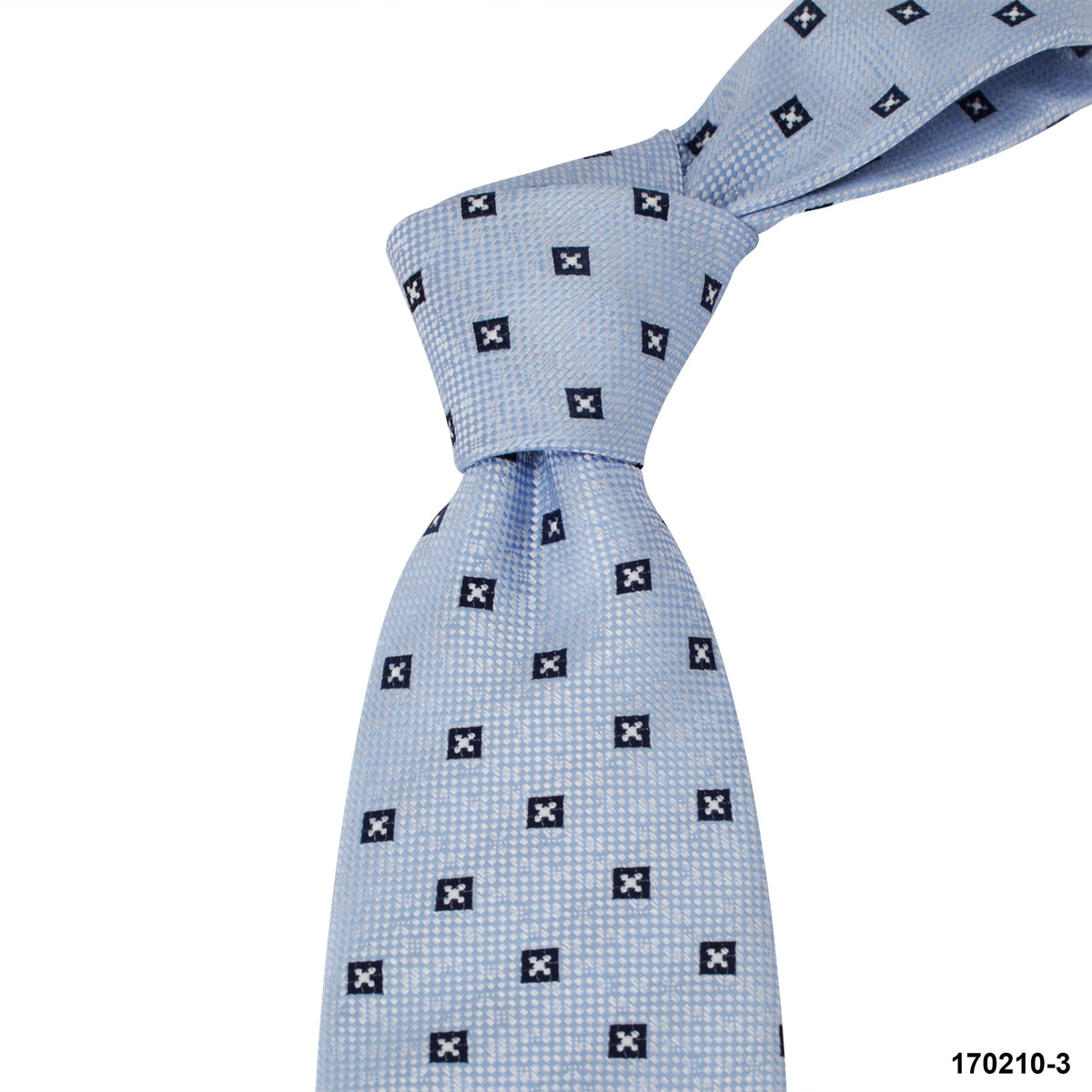 MarZthomson 8cm Silverish Blue Cross Motif Detail Woven Tie J-Cufflinks.com.sg | Neckties.com.sg