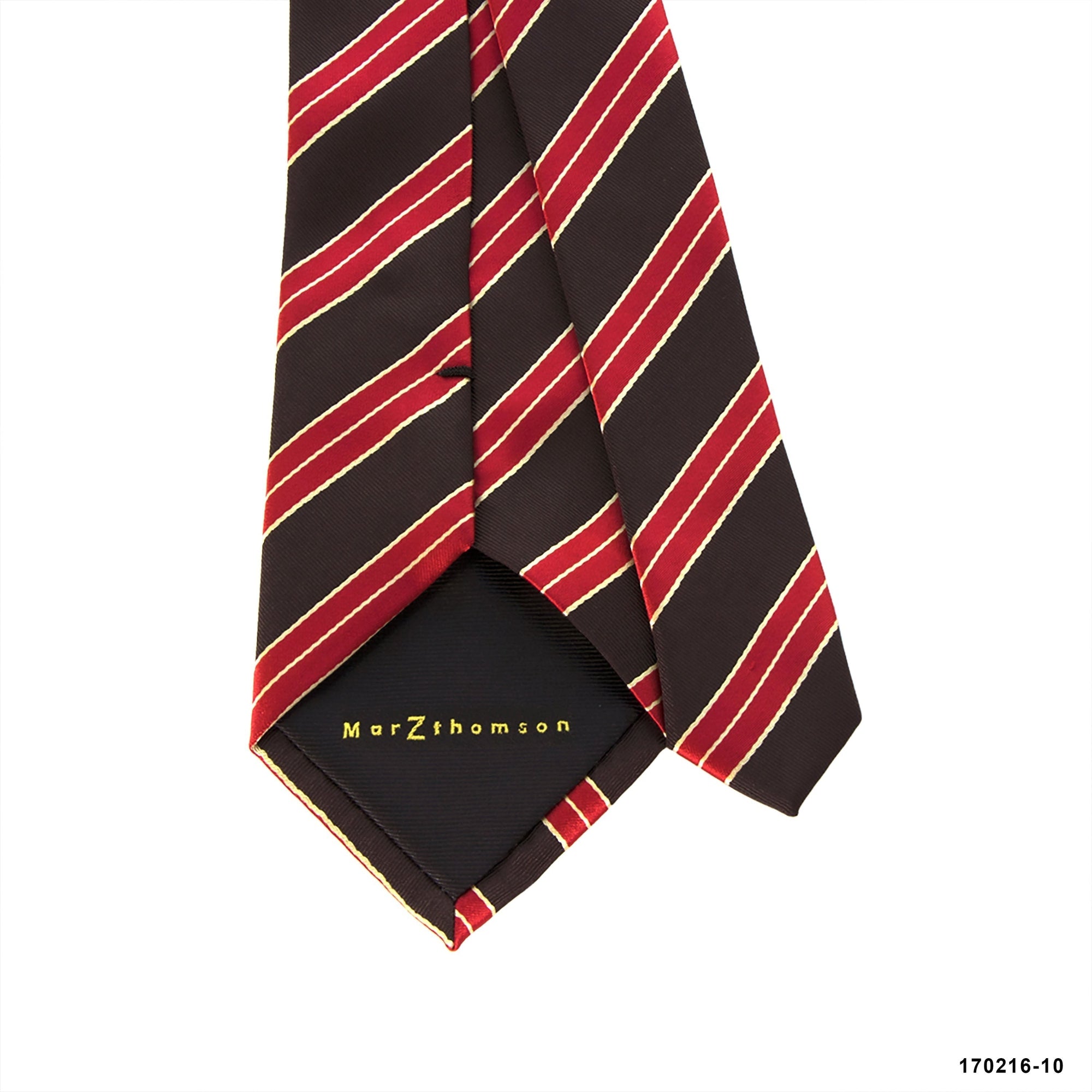 MarZthomson 8cm Stripe Tie in Brown with Red and Gold Details J-Cufflinks.com.sg | Neckties.com.sg