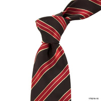 MarZthomson 8cm Stripe Tie in Brown with Red and Gold Details J-Cufflinks.com.sg | Neckties.com.sg