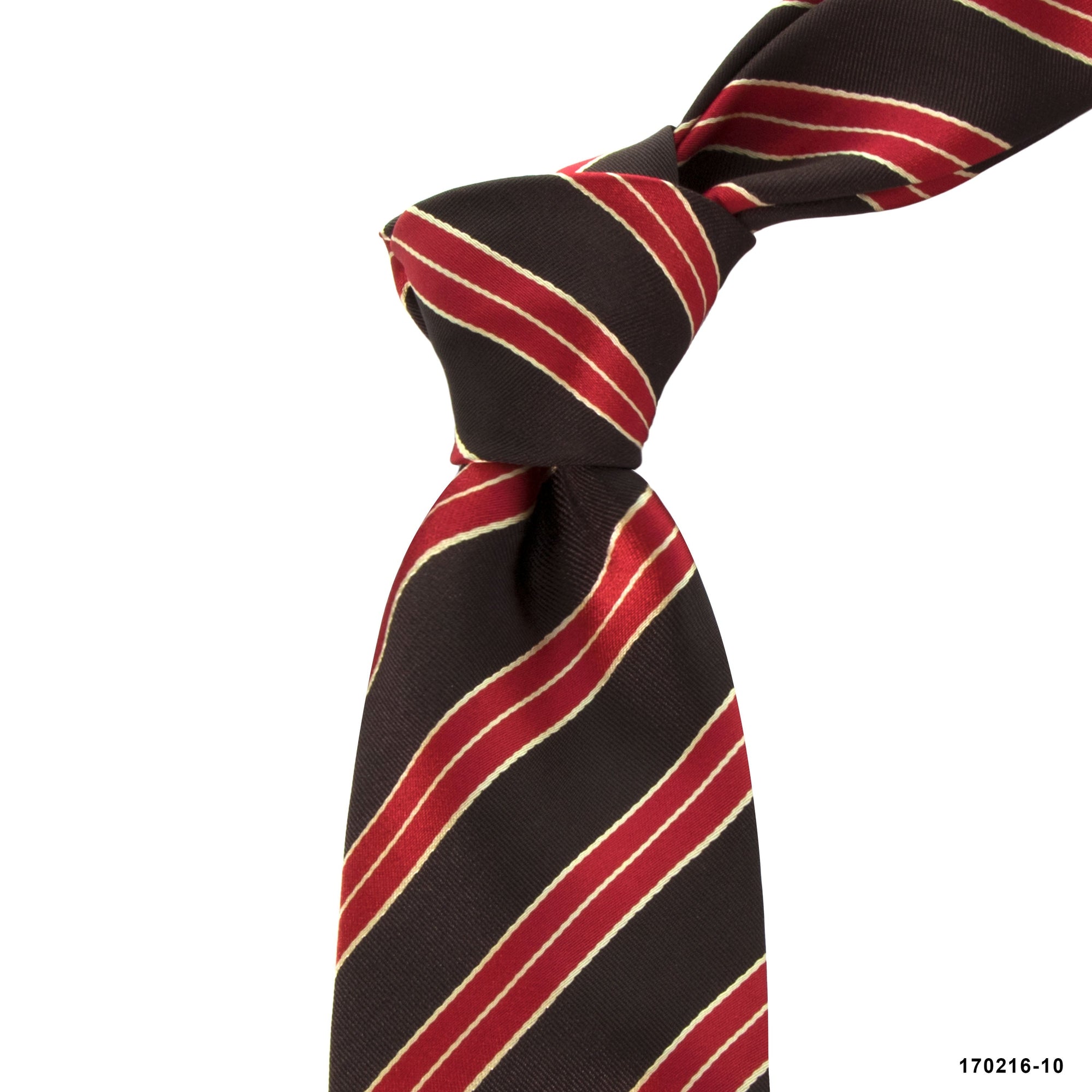 MarZthomson 8cm Stripe Tie in Brown with Red and Gold Details J-Cufflinks.com.sg | Neckties.com.sg