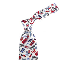 MarZthomson 8cm UK British Themed Icon Cotton Tie-Neckties-MarZthomson-Cufflinks.com.sg