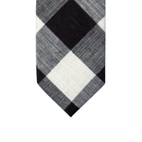MarZthomson 8cm Wide Plaid Cotton Tie in Black and White-Cufflinks.com.sg | Neckties.com.sg