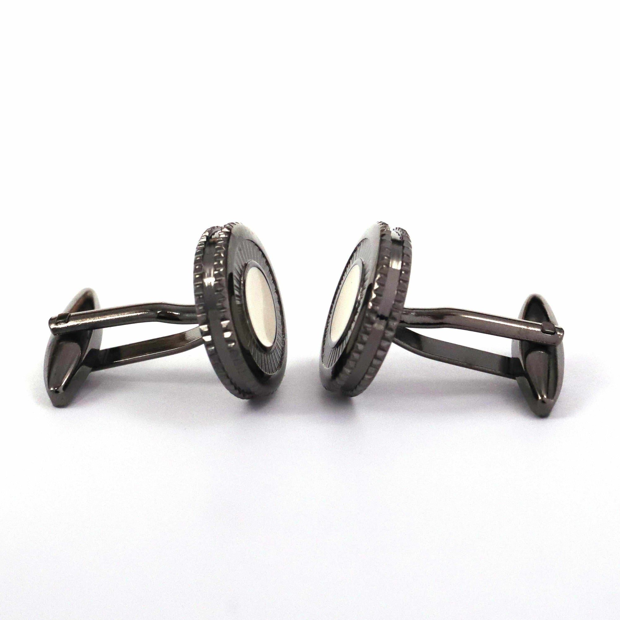MarZthomson Art Deco Cufflinks in Black Rhodium-Cufflinks.com.sg