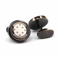 MarZthomson Art Deco Cufflinks in Black Rhodium-Cufflinks.com.sg