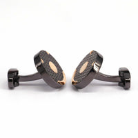 MarZthomson Art Deco Cufflinks in Black Rhodium-Cufflinks.com.sg