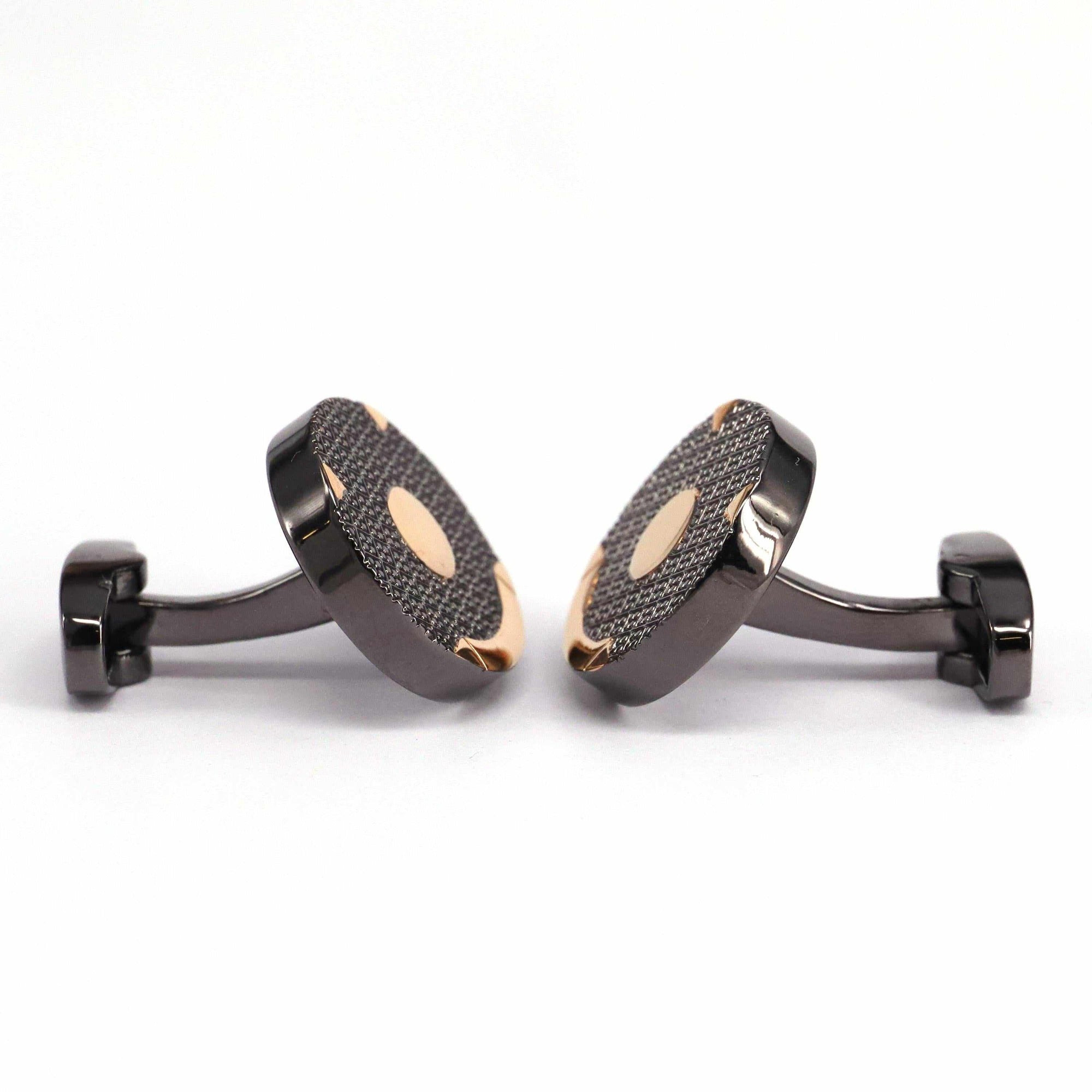 MarZthomson Art Deco Cufflinks in Black Rhodium-Cufflinks.com.sg