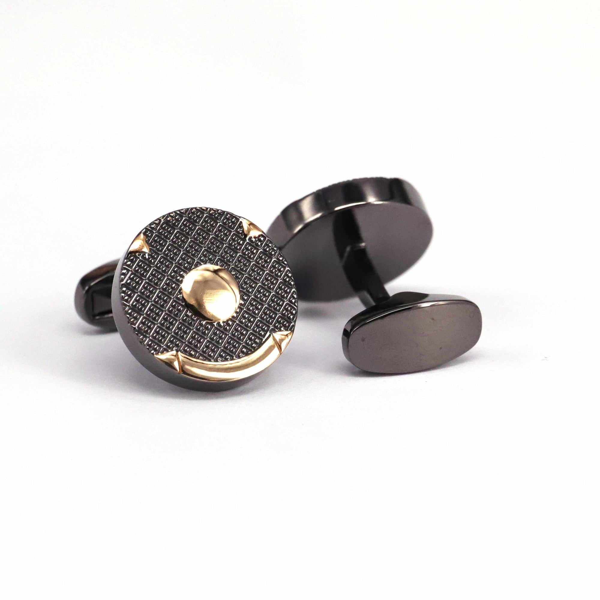 MarZthomson Art Deco Cufflinks in Black Rhodium-Cufflinks.com.sg