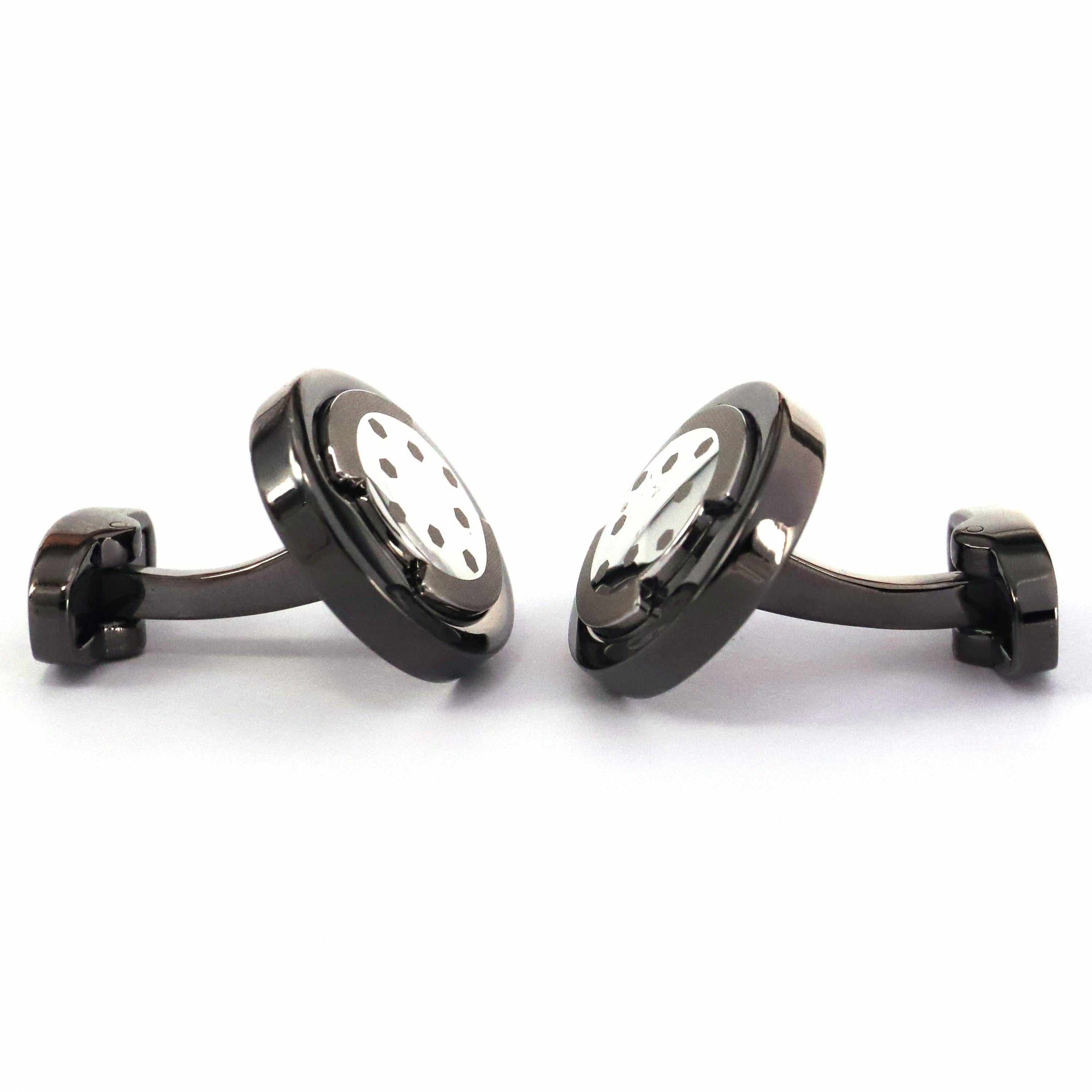 MarZthomson Art Deco Cufflinks in Black Rhodium-Cufflinks.com.sg