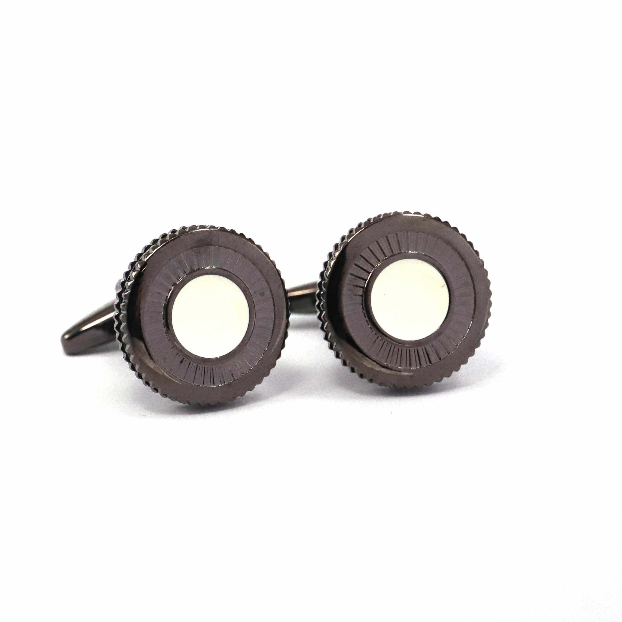 MarZthomson Art Deco Cufflinks in Black Rhodium-Cufflinks.com.sg