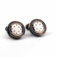 MarZthomson Art Deco Cufflinks in Black Rhodium-Cufflinks.com.sg