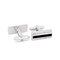 MarZthomson Black Insert Rectangle Cufflinks M-Cufflinks.com.sg