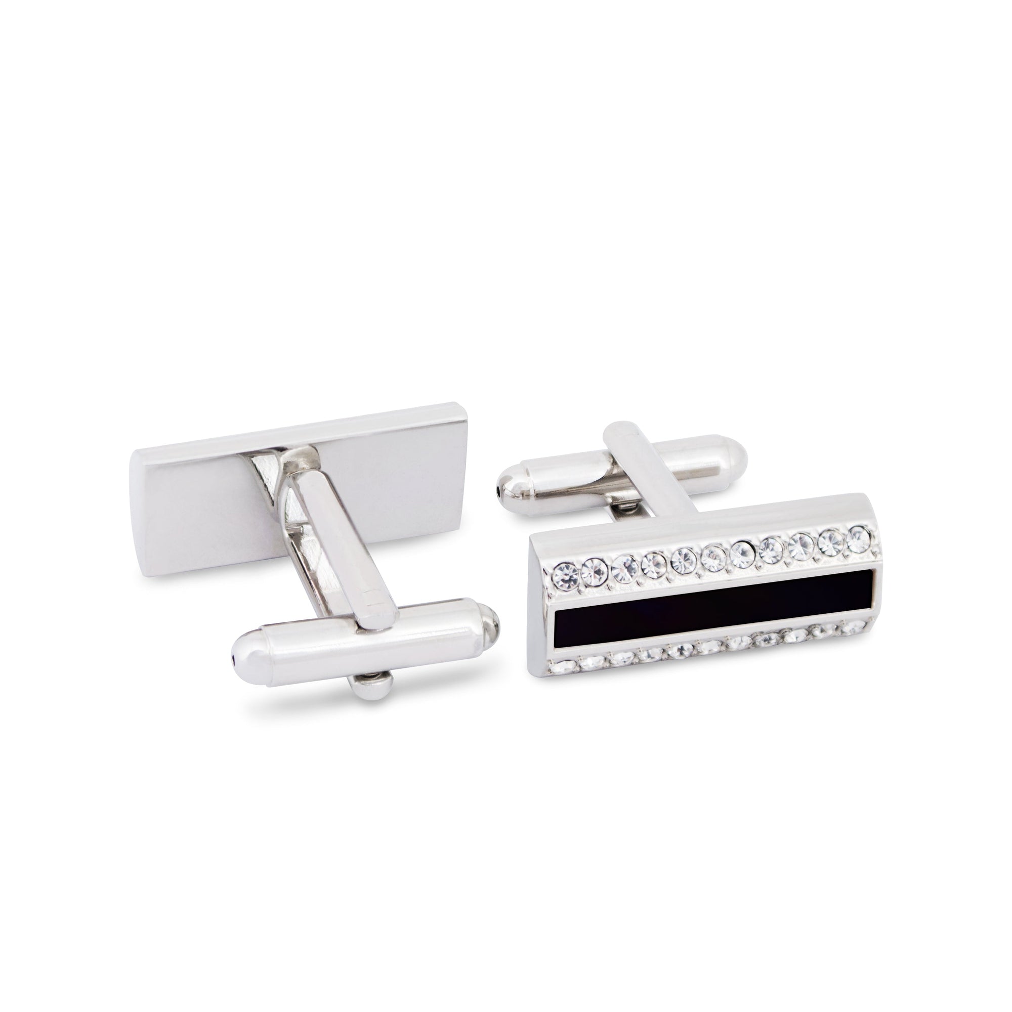 MarZthomson Black Insert Rectangle Cufflinks M-Cufflinks.com.sg