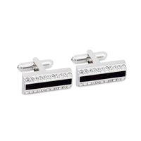 MarZthomson Black Insert Rectangle Cufflinks M-Cufflinks.com.sg