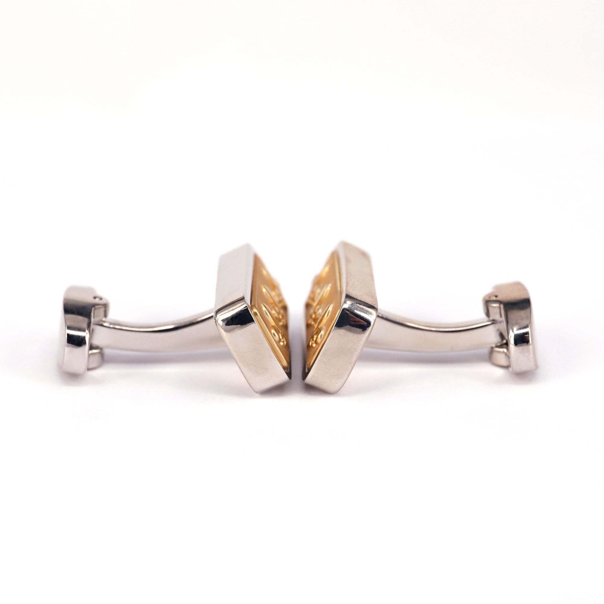 MarZthomson Black Rectangle Cufflinks with Fleur-de-lis Cufflinks M-Cufflinks.com.sg