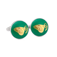 MarZthomson Botanic Series - Round Gold Butterfly Cufflinks-Cufflinks.com.sg