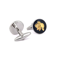 MarZthomson Botanic Series - Round Gold Orchid Cufflinks-Cufflinks.com.sg