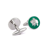 MarZthomson Botanic Series - Round Silver Orchid Cufflinks-Cufflinks.com.sg