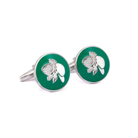 MarZthomson Botanic Series - Round Silver Orchid Cufflinks-Cufflinks.com.sg