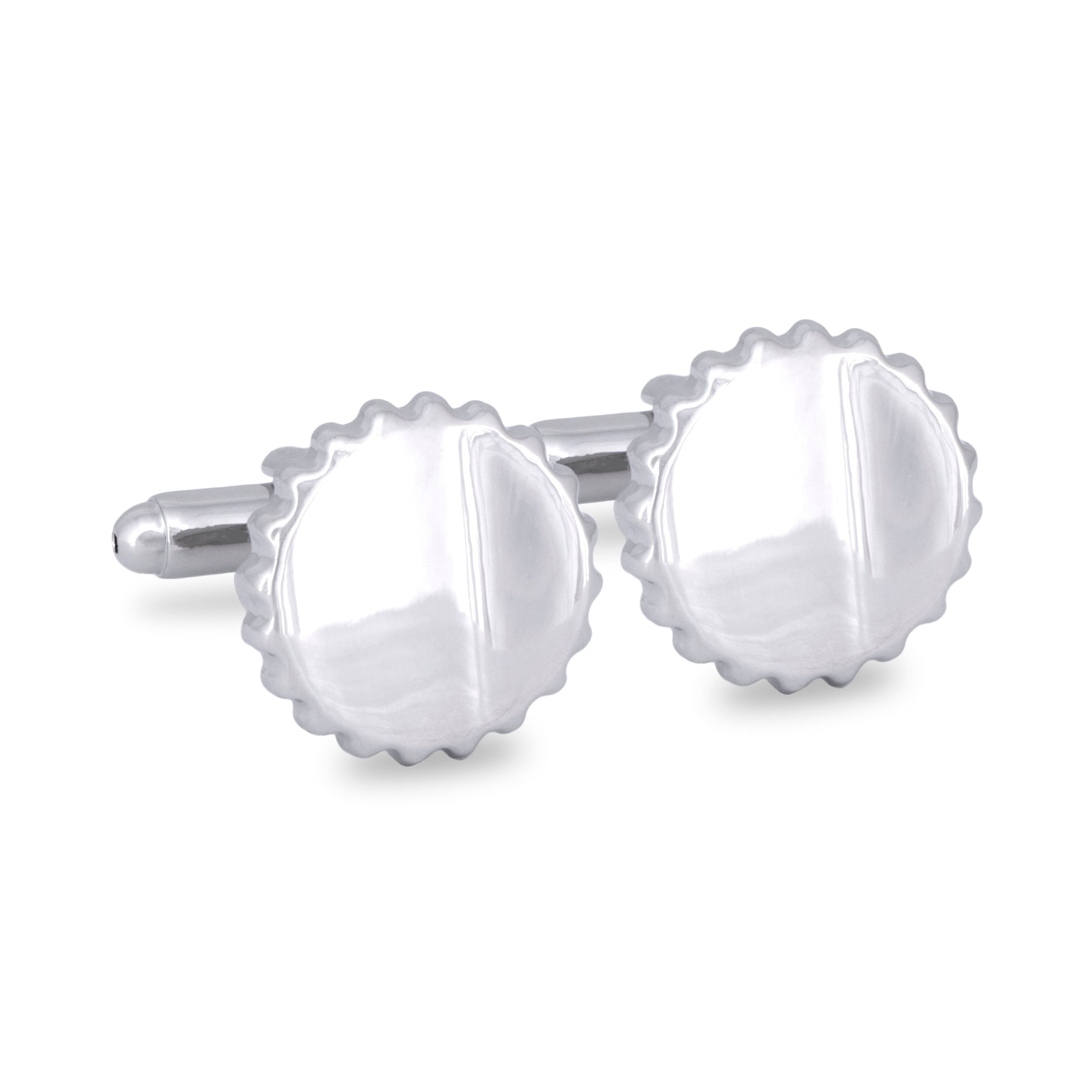 MarZthomson Bottle Cap Cufflinks in Silver-Cufflinks.com.sg