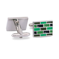 MarZthomson Brick Wall Cufflinks in Shades of Green-Cufflinks.com.sg