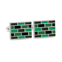 MarZthomson Brick Wall Cufflinks in Shades of Green-Cufflinks.com.sg