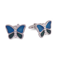 MarZthomson Butterfly Cufflinks in Blue M-Cufflinks.com.sg