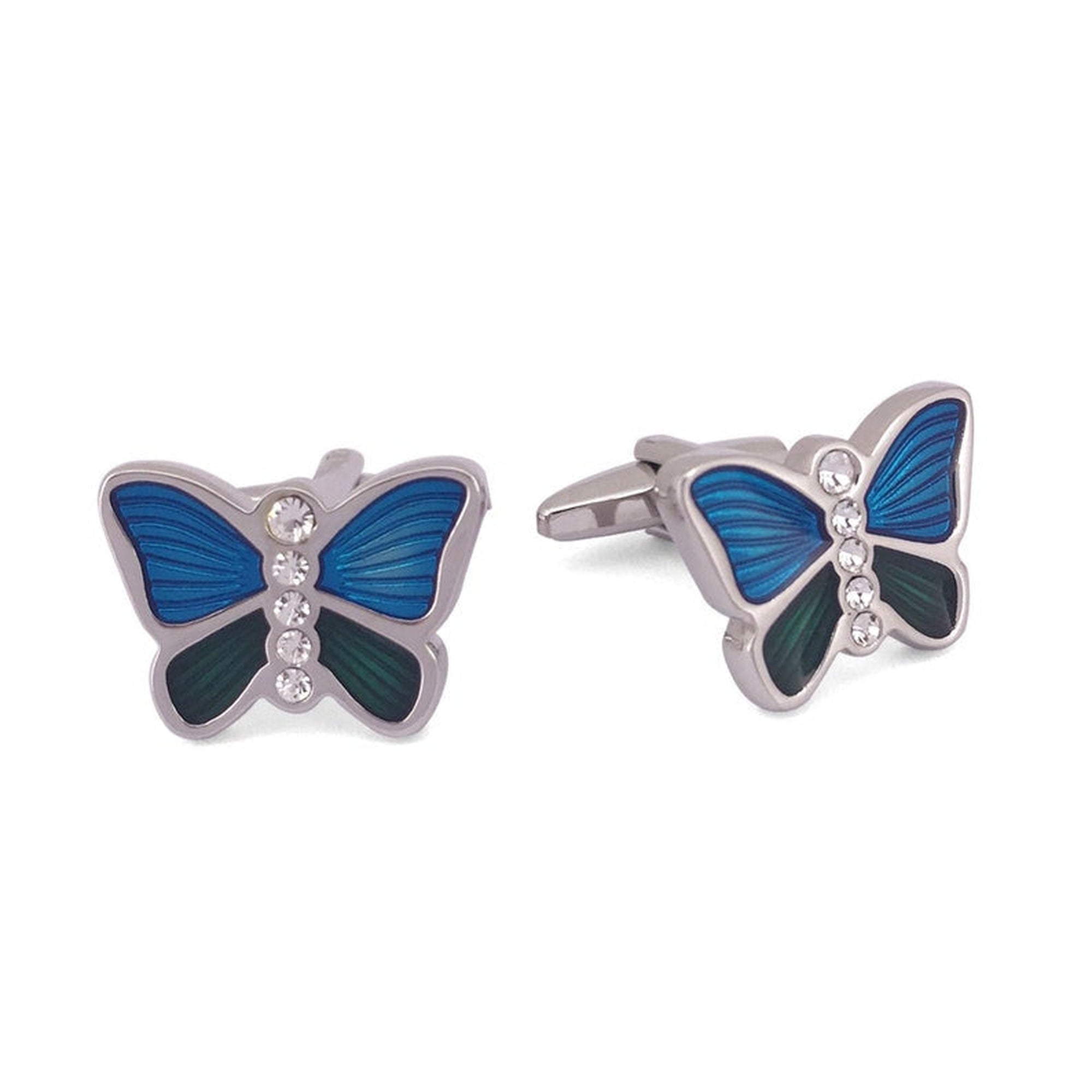MarZthomson Butterfly Cufflinks in Blue M-Cufflinks.com.sg
