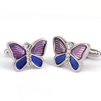 MarZthomson Butterfly Cufflinks in Blue M-Cufflinks.com.sg