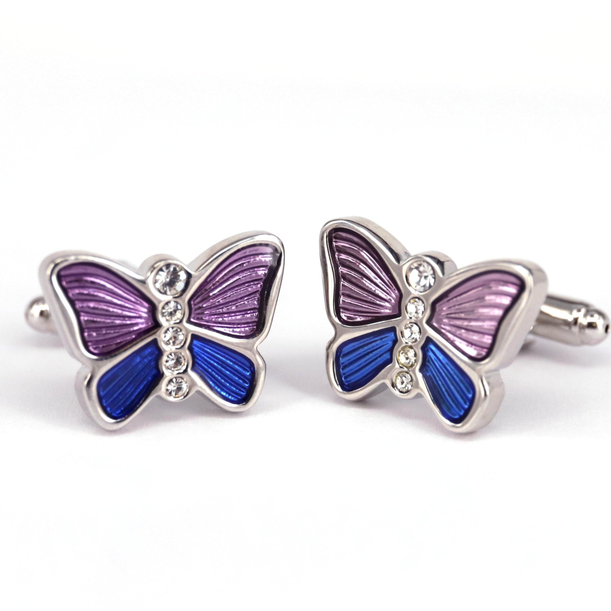MarZthomson Butterfly Cufflinks in Blue M-Cufflinks.com.sg