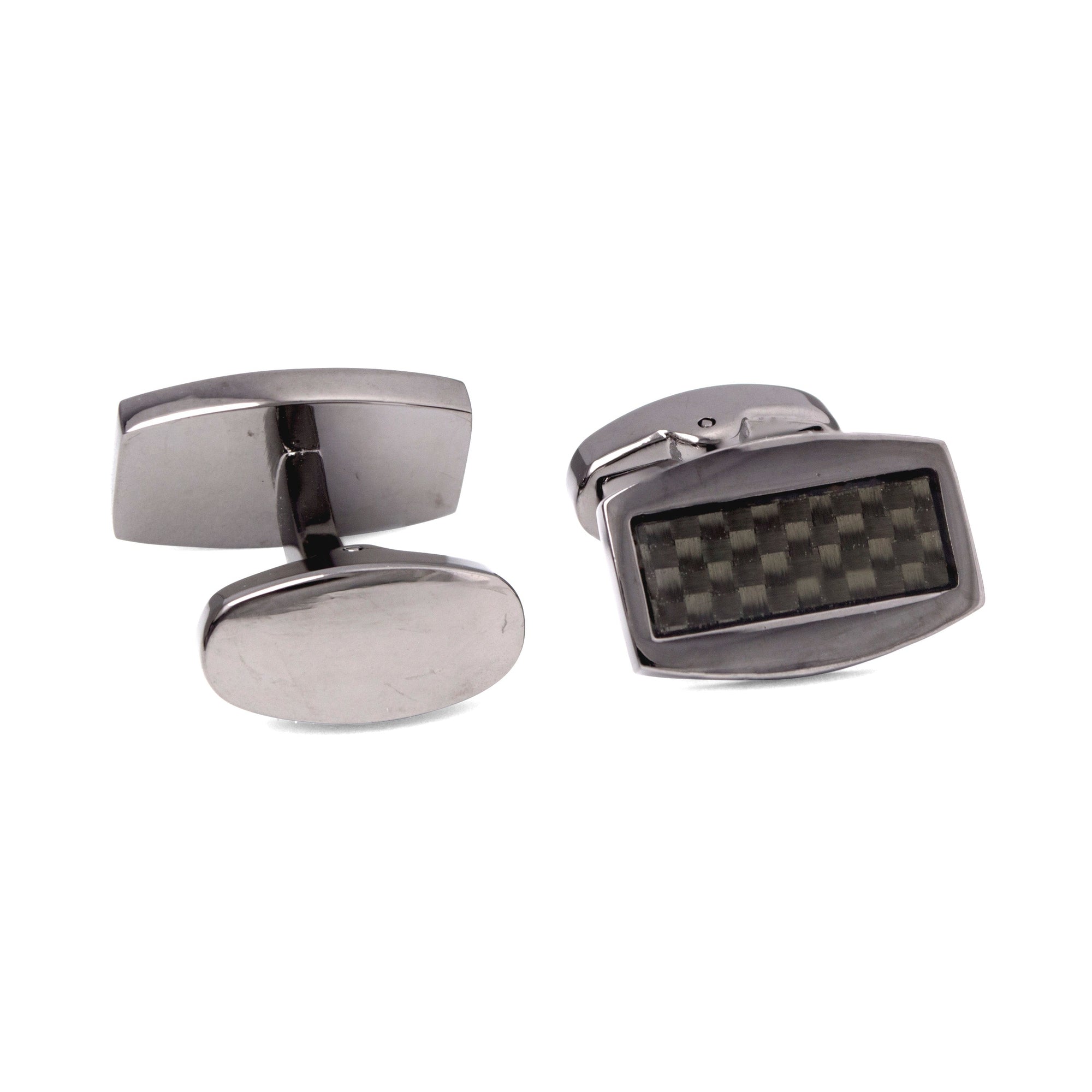 MarZthomson Carbon Fiber Cufflinks in Gunmetal F-Cufflinks.com.sg