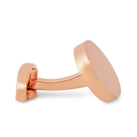 MarZthomson Classic Round Rose Gold Textured Cufflinks-Cufflinks.com.sg