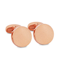 MarZthomson Classic Round Rose Gold Textured Cufflinks-Cufflinks.com.sg