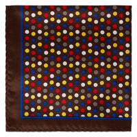 MarZthomson Colourful Bubble Dots Pocket Square-Pocket Squares-MarZthomson-Brown-Blue-Cufflinks.com.sg