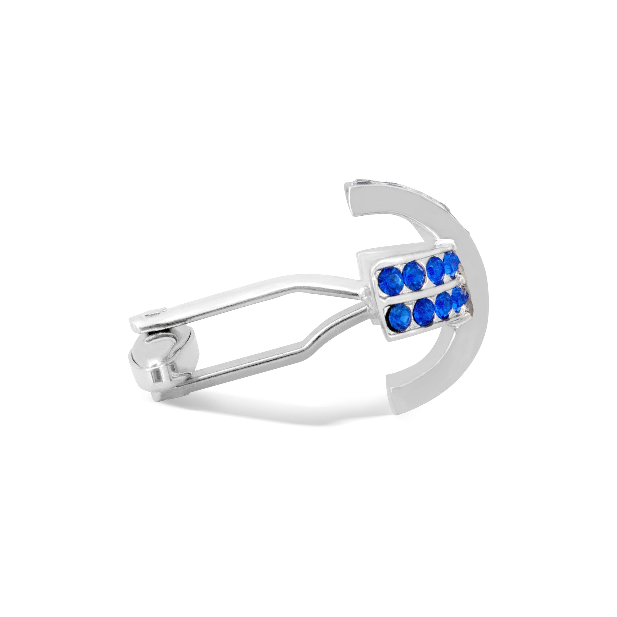 MarZthomson Crisscross Overlap Blue Crystal Cufflinks M-Cufflinks.com.sg