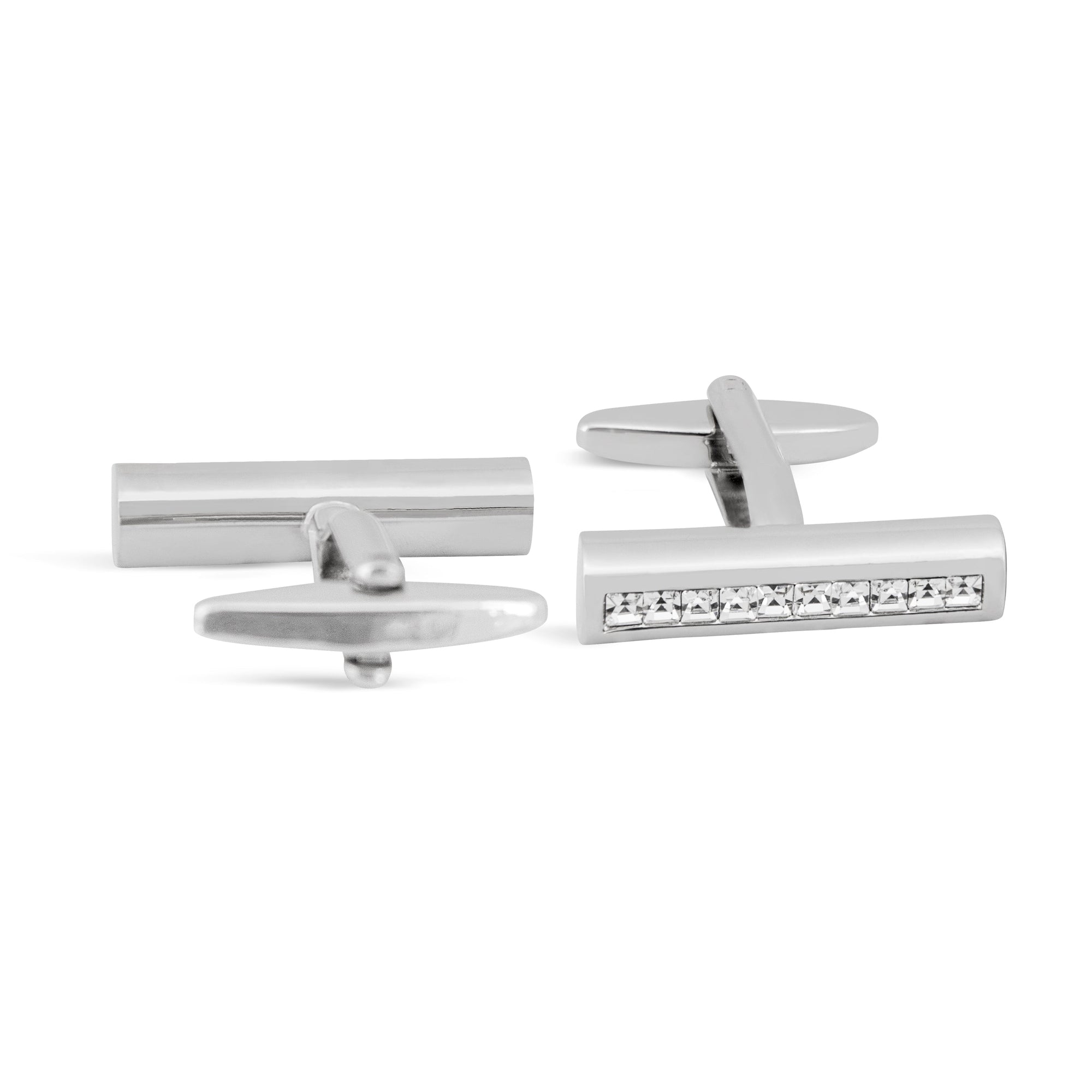 MarZthomson Cylinder Cufflinks with Crystal Inserts F-Cufflinks.com.sg