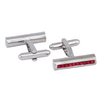 MarZthomson Cylinder Cufflinks with Crystal Inserts F-Cufflinks.com.sg