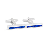 MarZthomson Cylinder Cufflinks with Crystal Inserts F-Cufflinks.com.sg