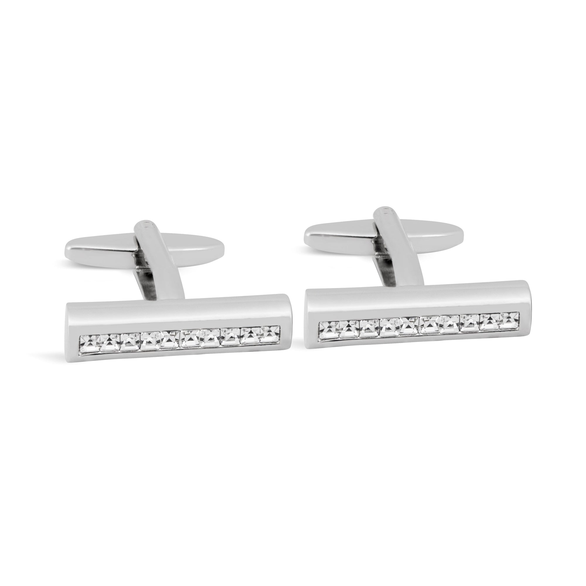 MarZthomson Cylinder Cufflinks with Crystal Inserts F-Cufflinks.com.sg