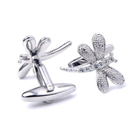MarZthomson Dragonfly Cufflinks with Clear Crystals M-Cufflinks.com.sg