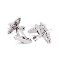 MarZthomson Fighter Jet in Silver - aeroplane Cufflinks-Cufflinks.com.sg