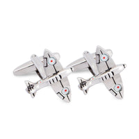 MarZthomson Fighter Jet in Silver - aeroplane Cufflinks-Cufflinks.com.sg