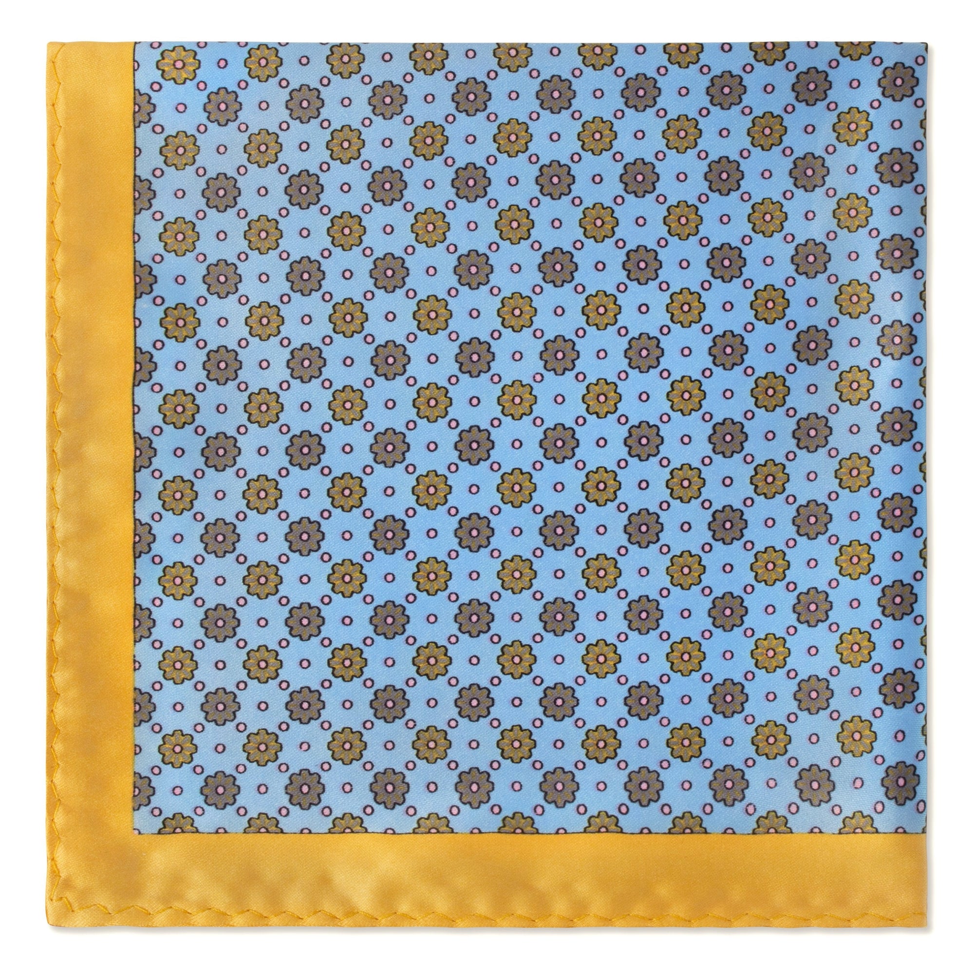 MarZthomson Floral Motif Pocket Square-Pocket Squares-MarZthomson-Blue-Cufflinks.com.sg
