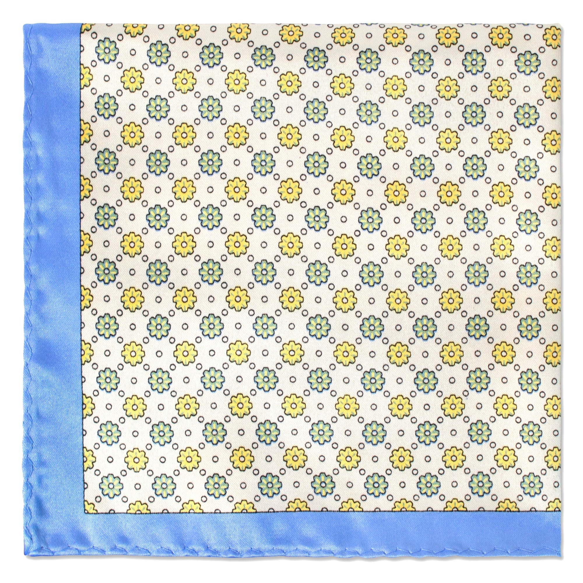 MarZthomson Floral Motif Pocket Square-Pocket Squares-MarZthomson-Cream-Cufflinks.com.sg