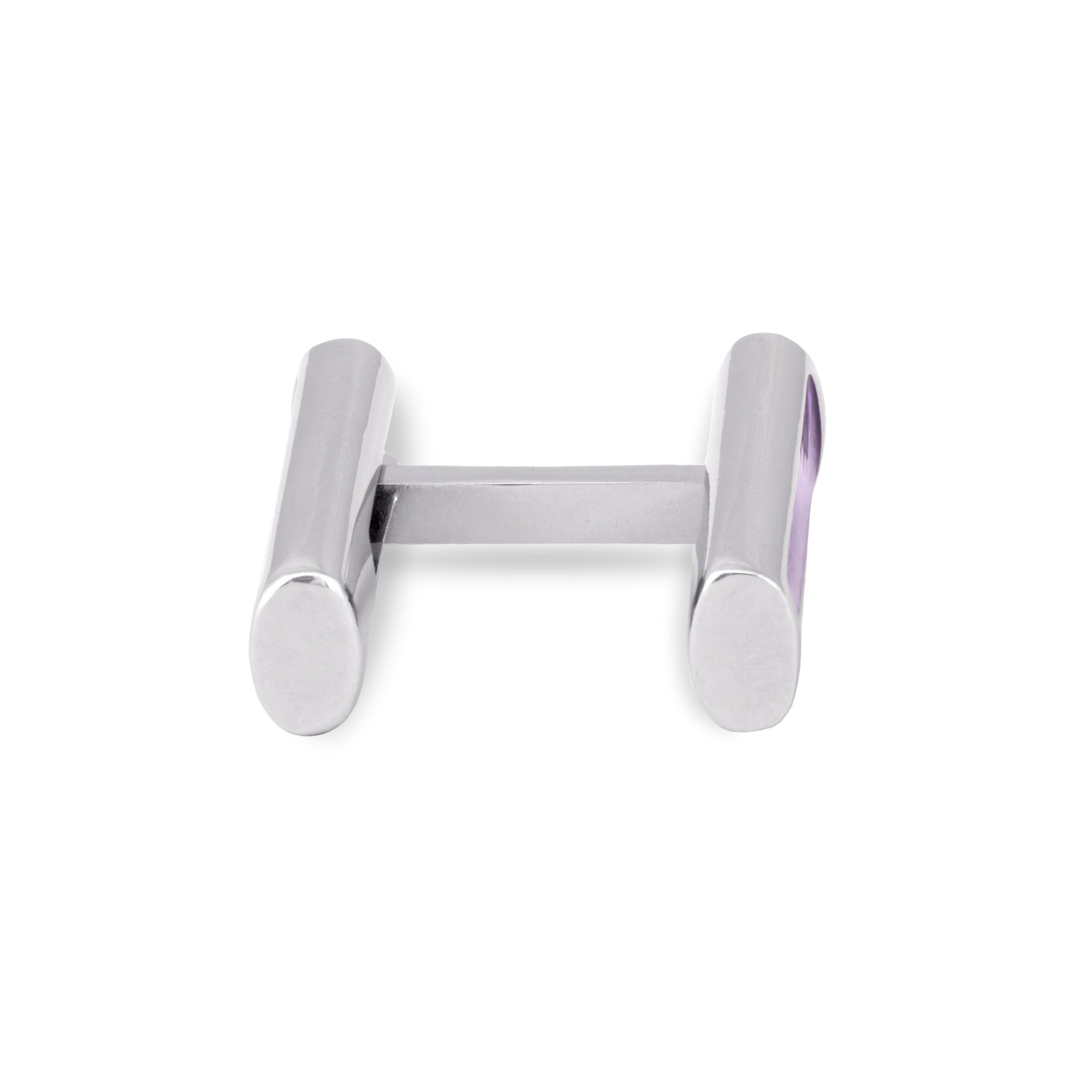 MarZthomson Foldable Rectangle Cufflinks with Purple Centerpiece M-Cufflinks.com.sg
