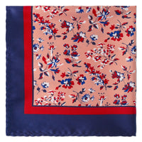MarZthomson Garden Flower Print Pocket Square-Pocket Squares-MarZthomson-Blue - Red-Cufflinks.com.sg