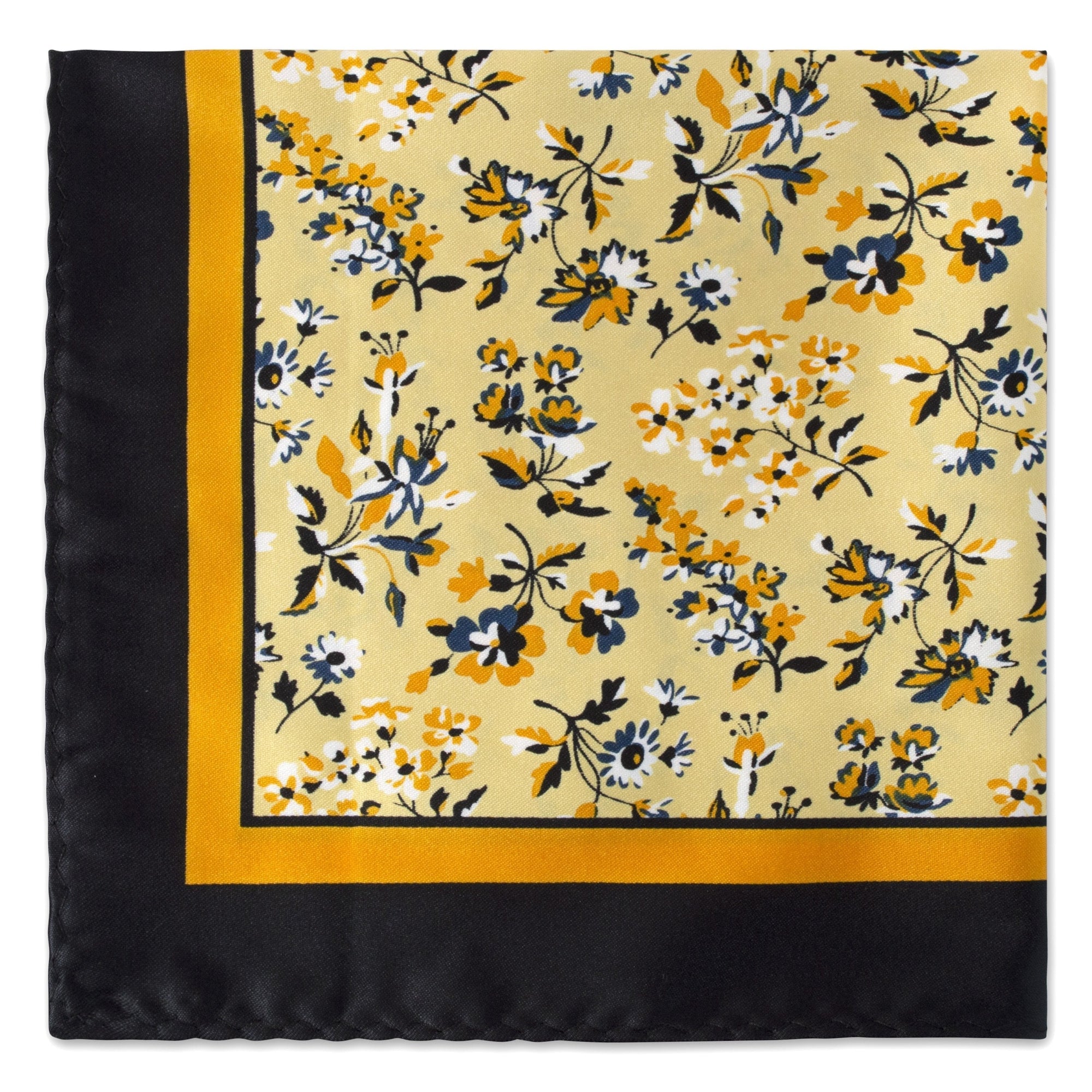 MarZthomson Garden Flower Print Pocket Square-Pocket Squares-MarZthomson-Blue - Yellow-Cufflinks.com.sg